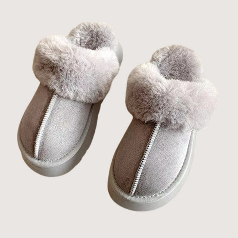 Women's Warm Plush Slip-on Platform Slippers